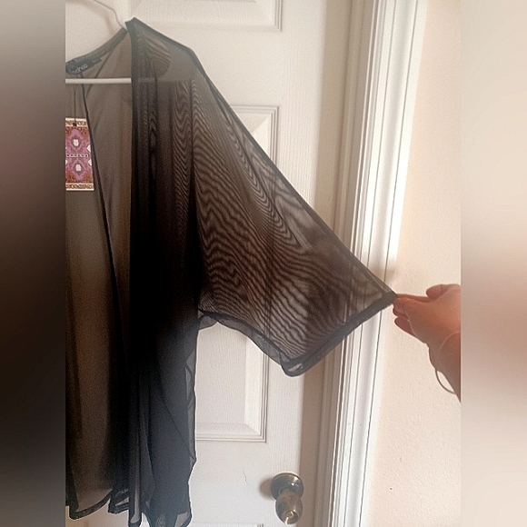 Sheer Mesh Kimono Cover Up - Picture 9 of 12